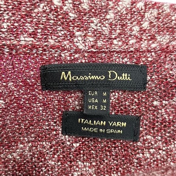 MASSIMO DUTTI‎ Burgundy Italian Yarn Long Cardigan Women's Size Medium - Picture 5 of 7